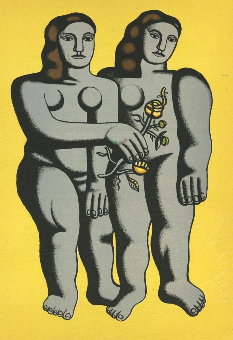 Fernand Leger, Composition, Mon ami Leger, Limited Edition Lithograph: Lithograph and stencil on velin d'Arches paper. Paper size: 10.83 x 7.68 inches. Excellent condition. Inscription: Unsigned and unnumbered, as issued. Notes: From the album, Mon ami Leger par Andre Ma