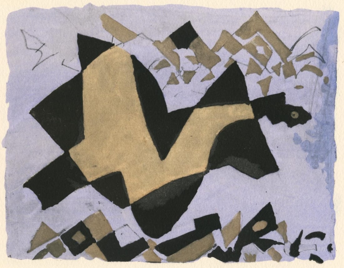 Georges Braque, Etude pour un oiseau, Georges Braque, Le Solitaire, XXe siecle, Limited Edition (1 of 4)