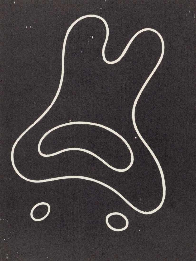 Hans Jean Arp, Composition (Arntz 148-175; Hagenbach A 25; Bolliger 54), Dreams and Projects,: Woodcut on velin d'Arches paper. Paper size: 11.25 x 8.875 inches. Excellent condition. Inscription: Unsigned and unnumbered, as issued. Notes: From the folio, Jean Arp, Dreams and Projects, 1951-1952
