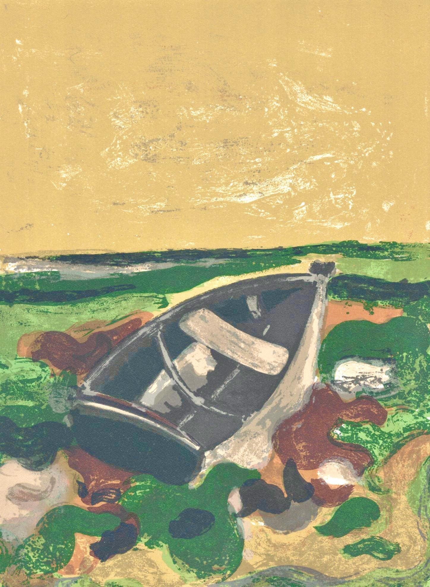 Andre Minaux, La barque echouee, Prints from the Mourlot Press, Limited Edition Lithograph (1 of 4)