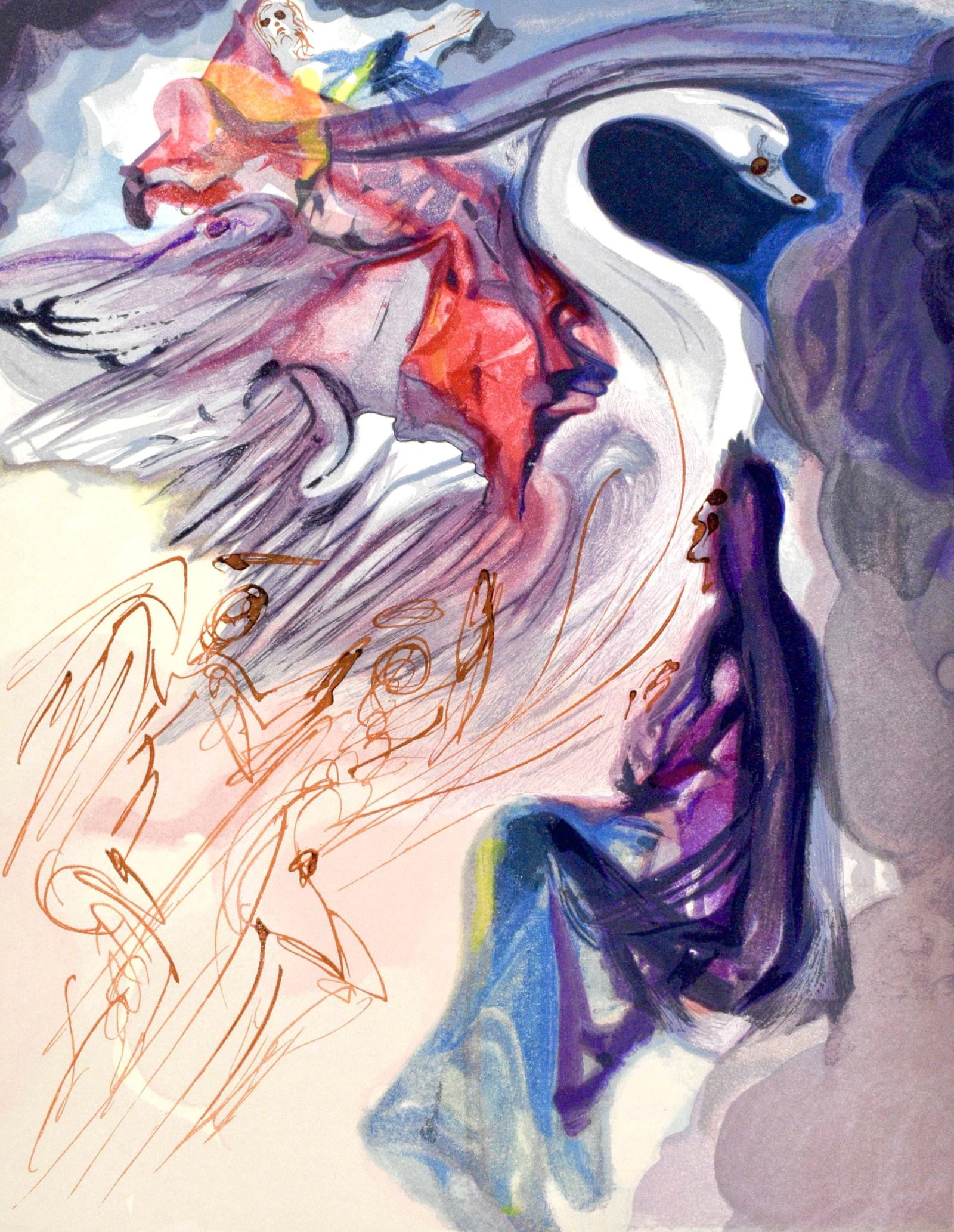 Salvador Dali, Paradiso XIX (Michler/Lopsinger 1039-1138; Field 189-200), La Divina Commedia,: Woodcut in colors on velin pur chiffon de Rives paper. Paper size: 13 x 10.375 inches. Inscription: Unsigned and unnumbered, as issued. Catalogue raisonne references: Dali, Salvador, et al. Salvador D