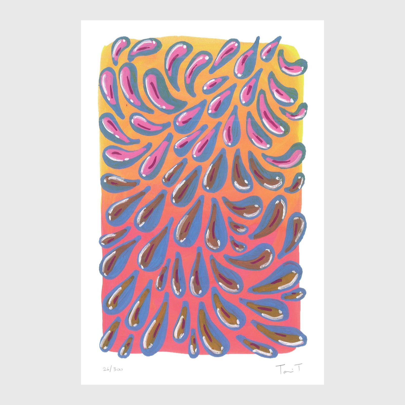 Drops on Ombre: Artist: Tanvi Thakur (1996) Title: Drops on Ombre, Drops With Dots Series Year: 2025 Medium: Archival Pigment Print on Paper Edition: 300 Size: 8 x 12 inches Inscription: Signed and numbered by the ar