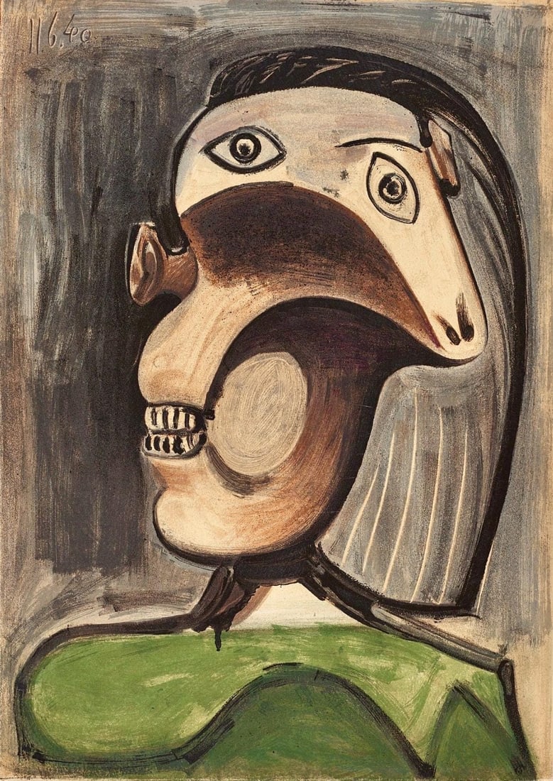Pablo Picasso, Composition (Cramer 67; Bloch 748; Mourlot 245; Bloch, Books 66), La Guerre et la (1 of 4)
