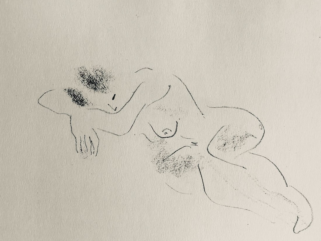 Henri Matisse, Composition (Dutel 3), Dessins de Henri-Matisse, Limited Edition Lithograph: Lithograph on velin Lafuma paper. Unsigned and unnumbered. Paper Size: 10 x 8 inches. Excellent condition. Notes: From the album, Dessins de Henri-Matisse, 1925. Published by Editions des Quatre