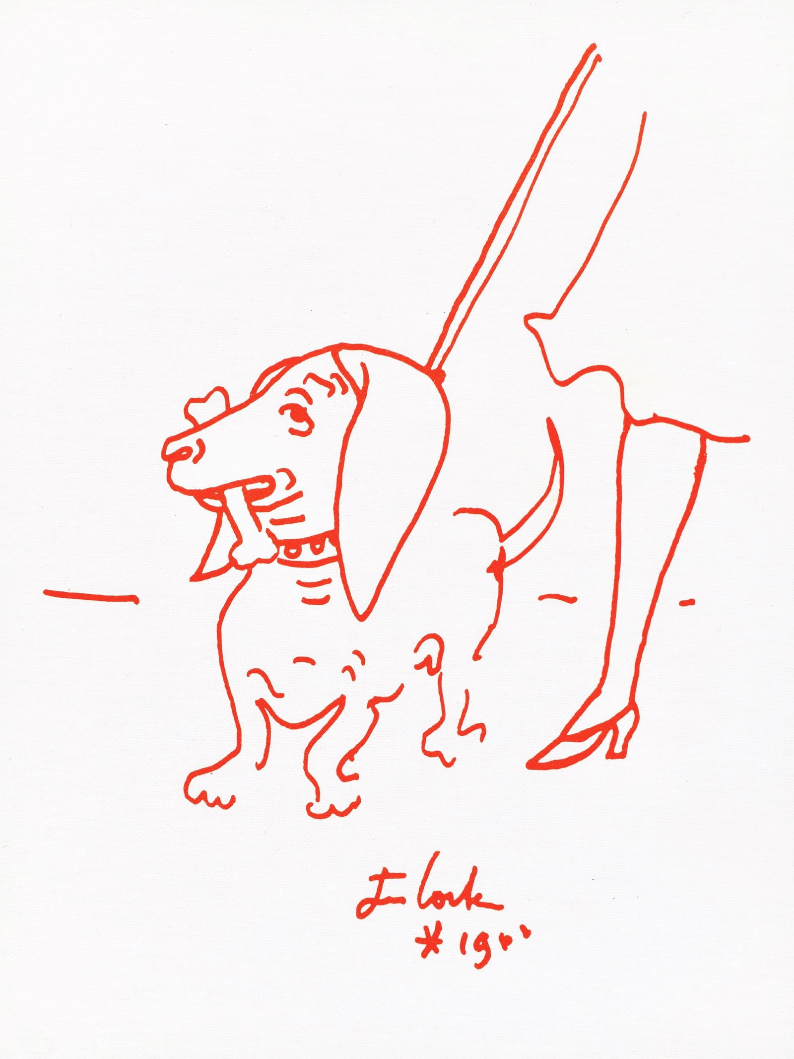 Jean Cocteau, Untitled, from Recipes for a Friend, illustrations by Jean Cocteau, Limited Edition: Jean Cocteau (1889-1963); Sans titre (Untitled), 1964. Lithograph on papier de toile enduit paper. Paper size 12 x 9.45 inches. Signed in the plate and unnumbered, as issued. Printed and published by