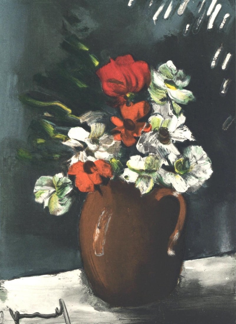 Maurice de Vlaminck, Les Anemones, Vlaminck, Signed, Limited Edition Lithograph: Lithograph in fifteen colors on velin paper. Inscription: Signed in the plate and unnumbered, as issued. Paper Size: 12.25 x 9.5 inches; image size: 9.1 x 6.7 inches. Condition: Very good/excellent, c
