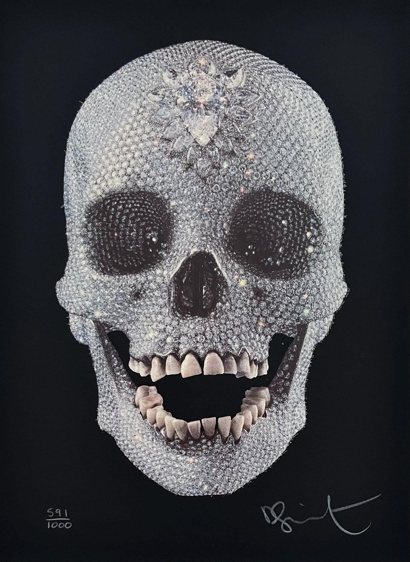 Damien Hirst, For the Love of God, Signed, Limited Edition Silkscreen with Diamond Dust: Silkscreen, glazes, and diamond dust on wove paper. Paper Size: 12.75 x 9.5 inches. Inscription: Hand signed and numbered, as issued. Condition: Excellent. Notes: Published and printed by Other