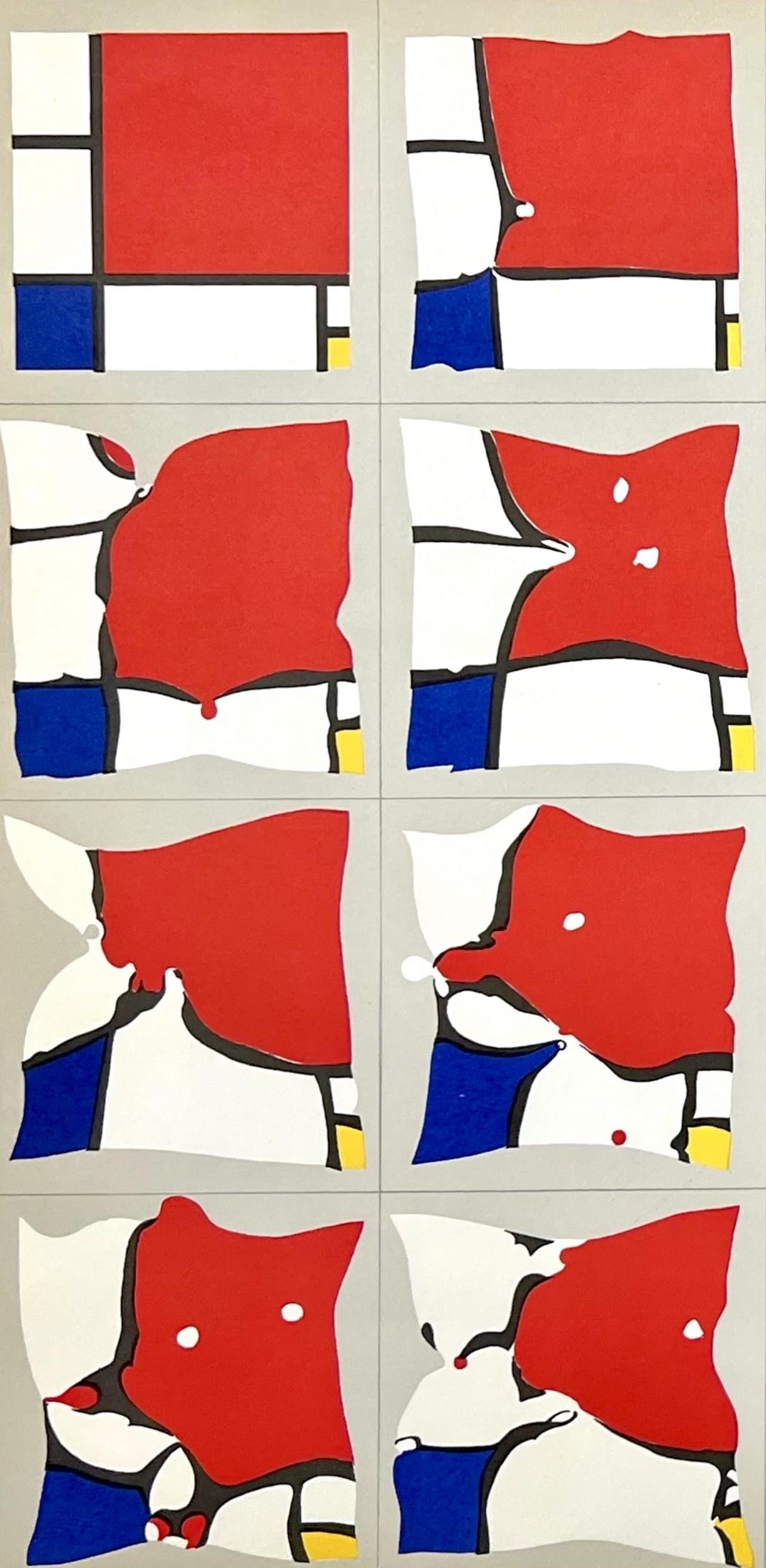 Pol Bury, Ramollissement de Mondrian, Hommage a Aime et Marguerite Maeght, Derriere le miroir, - 2