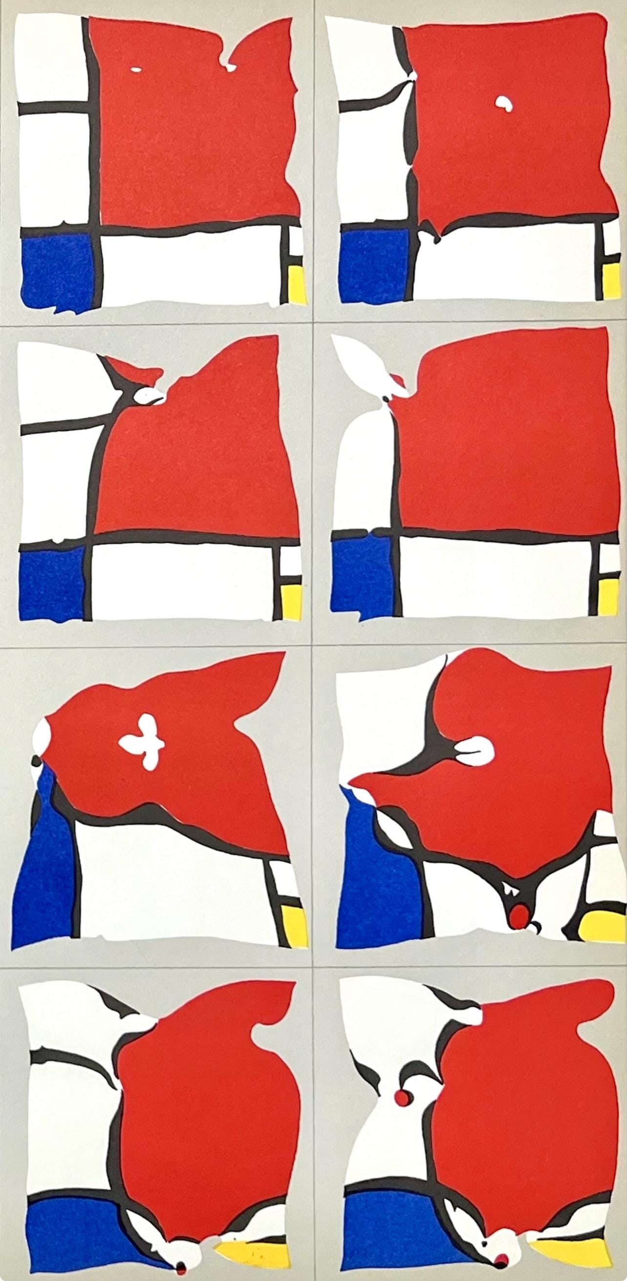 Pol Bury, Ramollissement de Mondrian, Hommage a Aime et Marguerite Maeght, Derriere le miroir, - 3