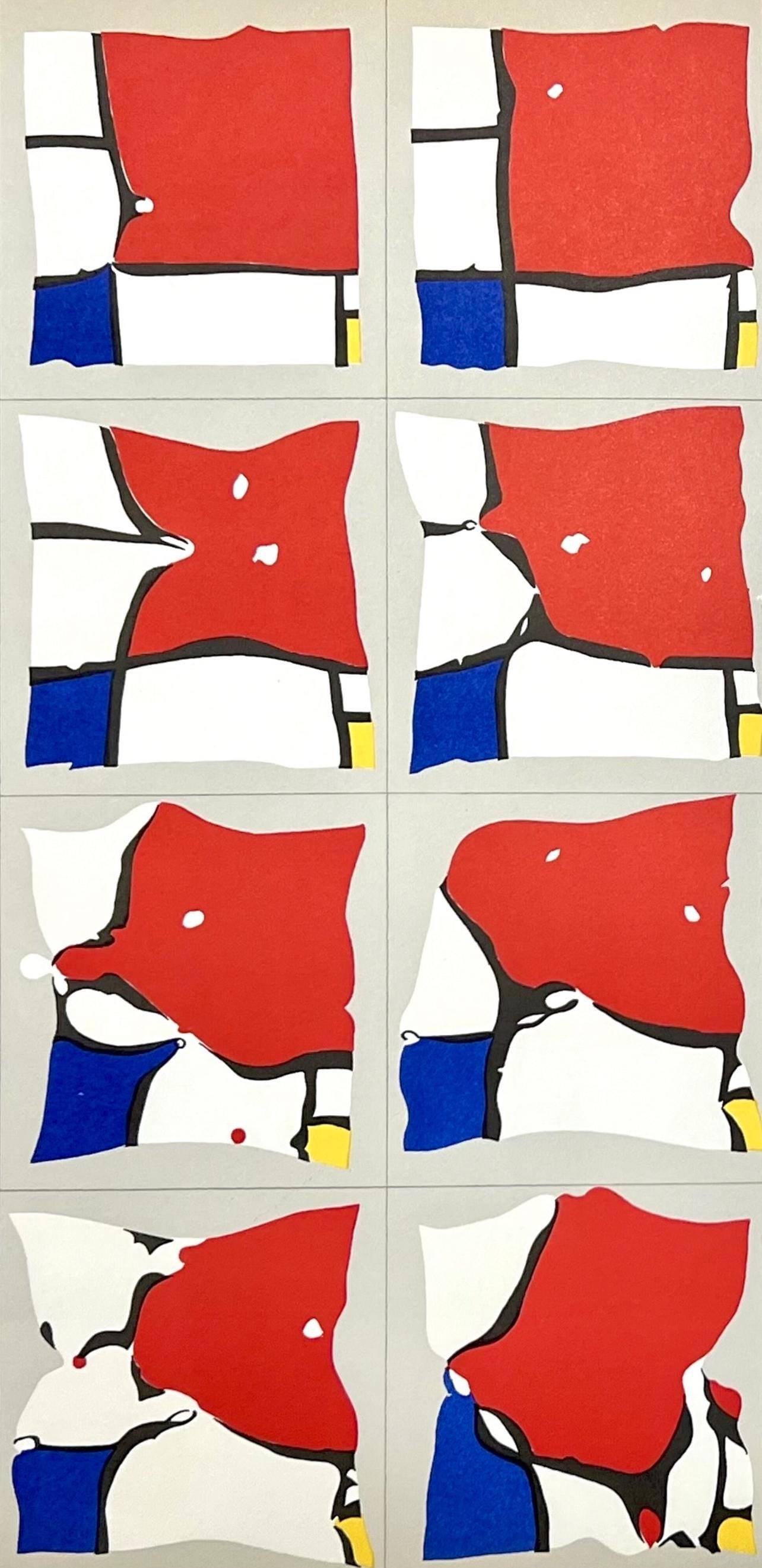 Pol Bury, Ramollissement de Mondrian, Hommage a Aime et Marguerite Maeght, Derriere le miroir, - 4