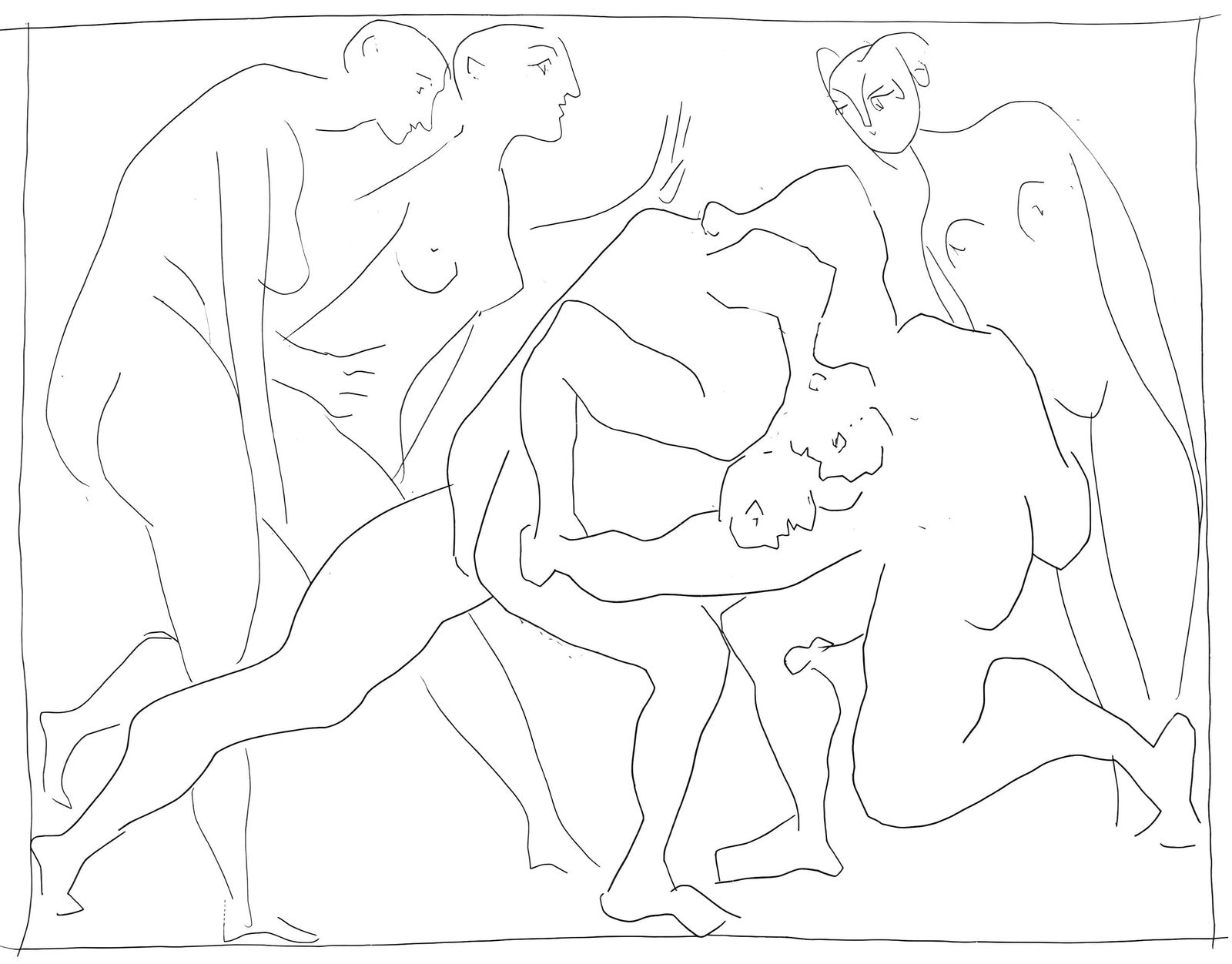 Pablo Picasso, Deux lutteurs observes par trois femmes nues, Les Metamorphoses, Limited Edition (1 of 4)