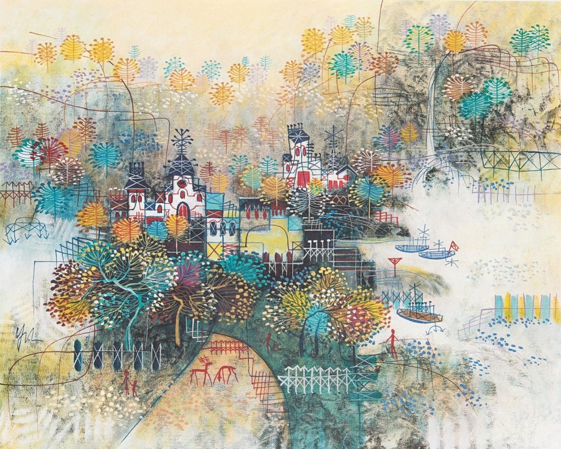 Heshi Yu, Springtime, Original Edition Offset Lithograph (1 of 4)
