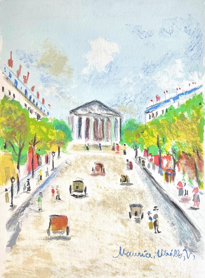 Maurice Utrillo, Rue Royale (La Madeleine), Paris Capitale, Limited Edition Lithograph (1 of 4)