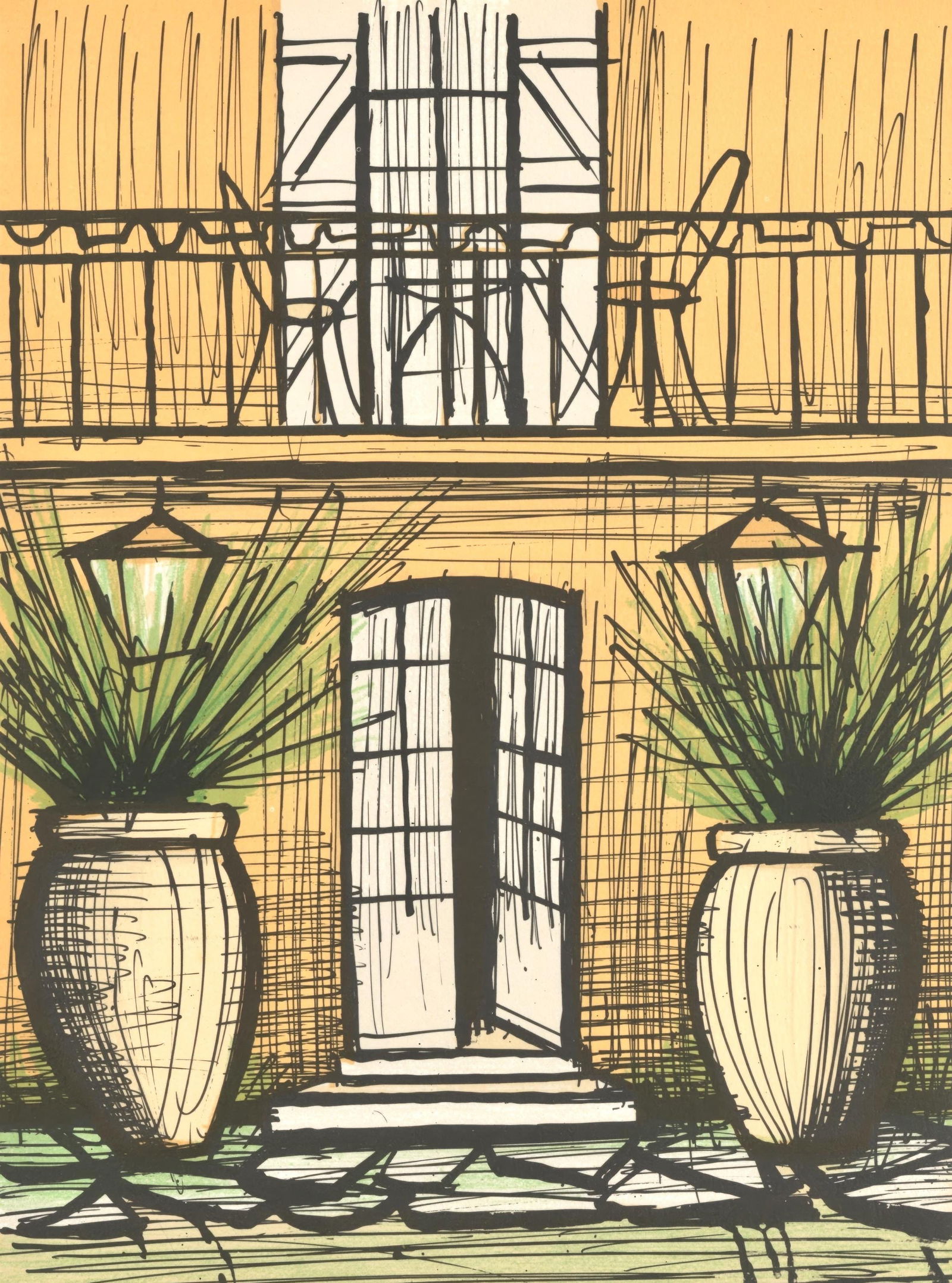 Bernard Buffet, House of Bernard Buffet, from Lithographs II, Limited Edition Lithograph, 1987 (1 of 4)