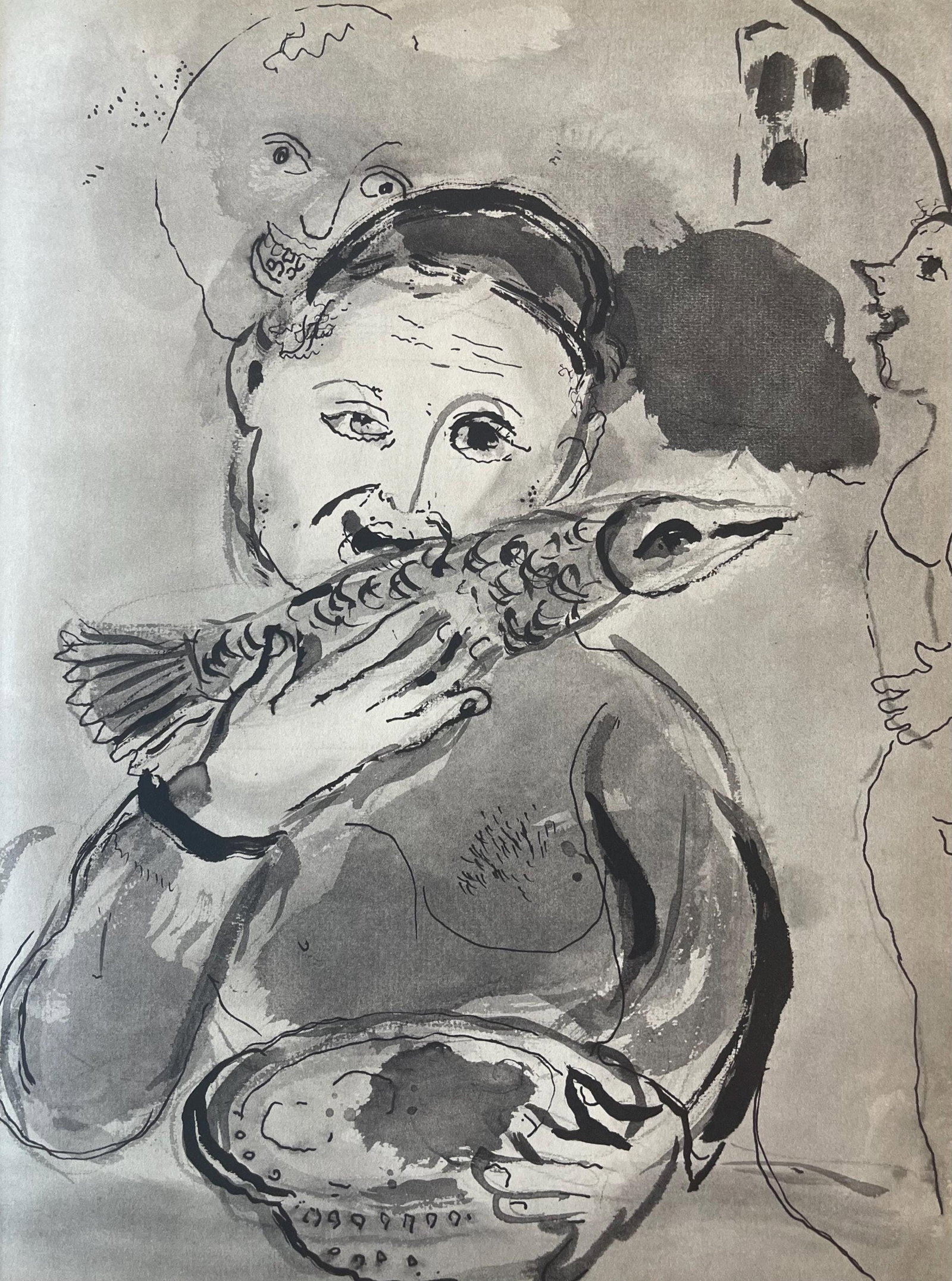 Marc Chagall, Composition, Contes de Boccace, Verve: Revue Artistique et Litteraire, Limited Edition: Lithograph on velin des Papeteries du Marais paper. Unsigned and unnumbered. Paper Size: 13.94 x 10.31 inches. Excellent condition. Notes: From the volume, Verve: Revue Artistique et Litteraire, Vol.