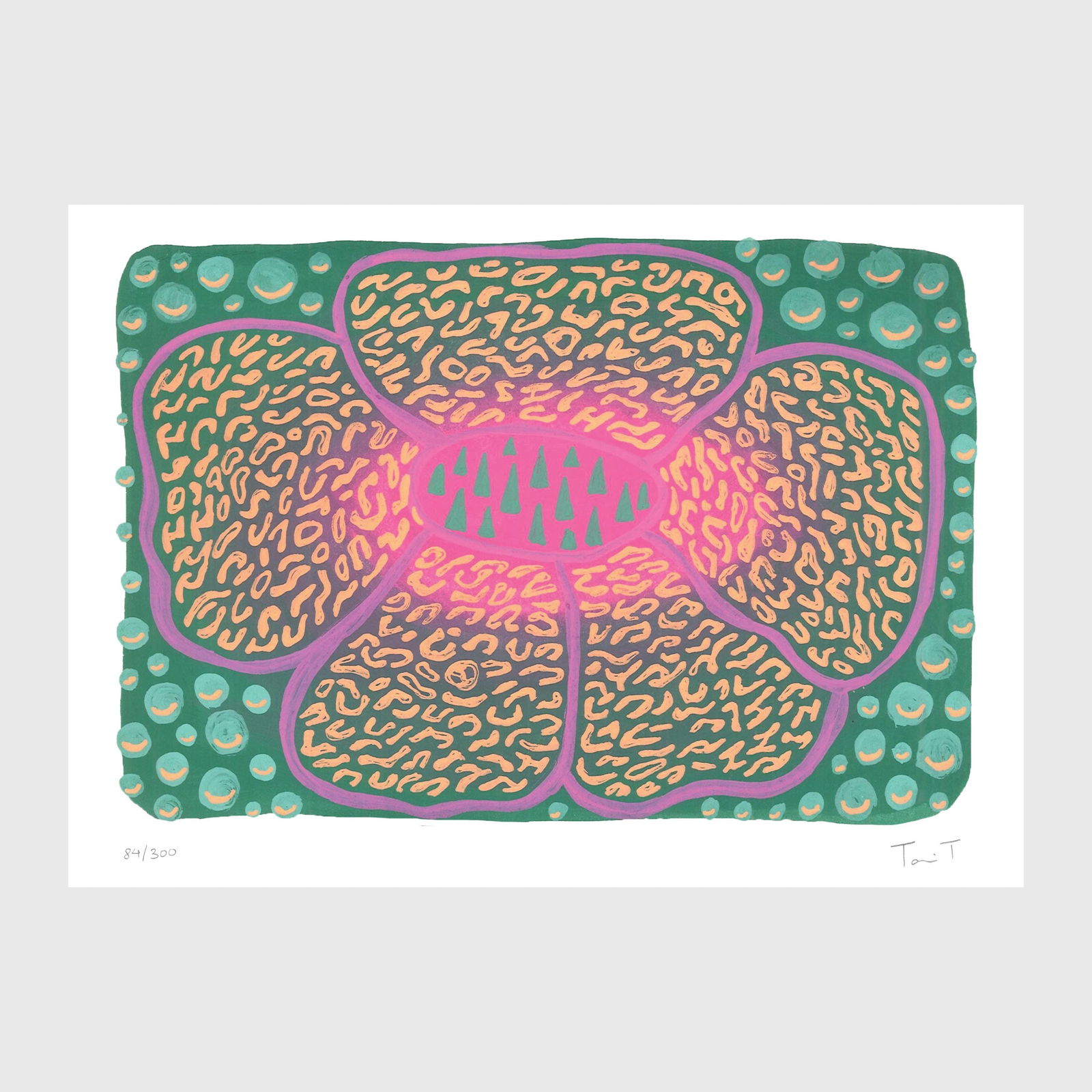 Pink & Green Rafflesia Flower: Artist: Tanvi Thakur (1996) Title: Pink & Green Rafflesia Flower, Rafflesia Series Year: 2026 Medium: Archival Pigment Print on Paper Edition: 300 Size: 8 x 6 inches Inscription: Signed and numbered