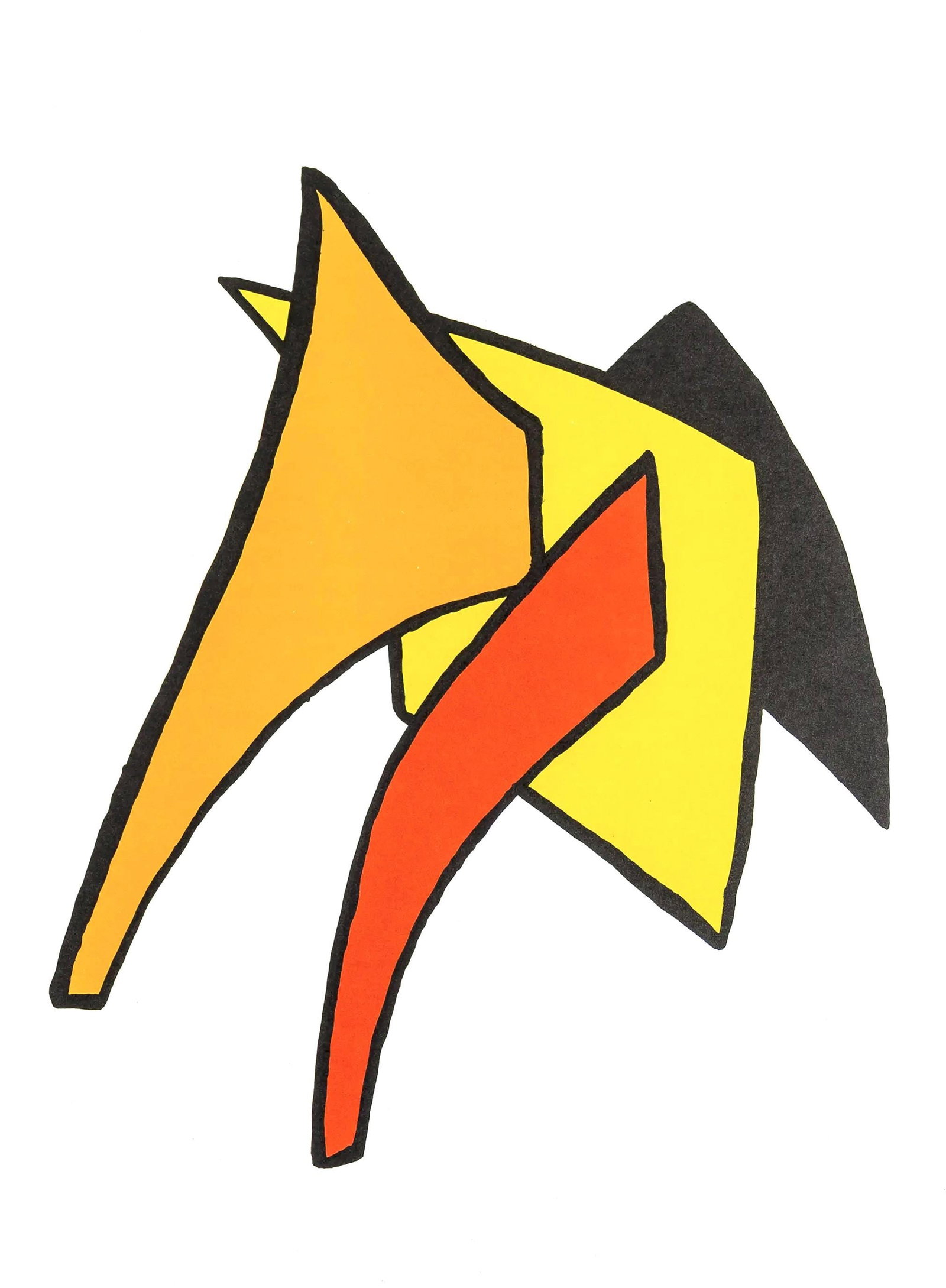 Alexander Calder, Porc qui pique, Stabiles, Derriere le miroir, Limited Edition Lithograph: Lithograph on velin paper. Paper Size: 15 x 11 inches. Inscription: Unsigned and unnumbered, as issued. Condition: Very good/excellent, consistent with age. Notes: From the folio, Derriere le miroir,