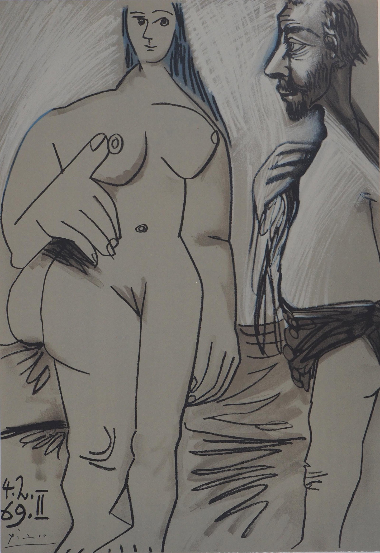 Pablo Picasso, Composition (Orozco 193-204), Au Baiser D'Avignon, Limited Edition Lithograph (1 of 4)