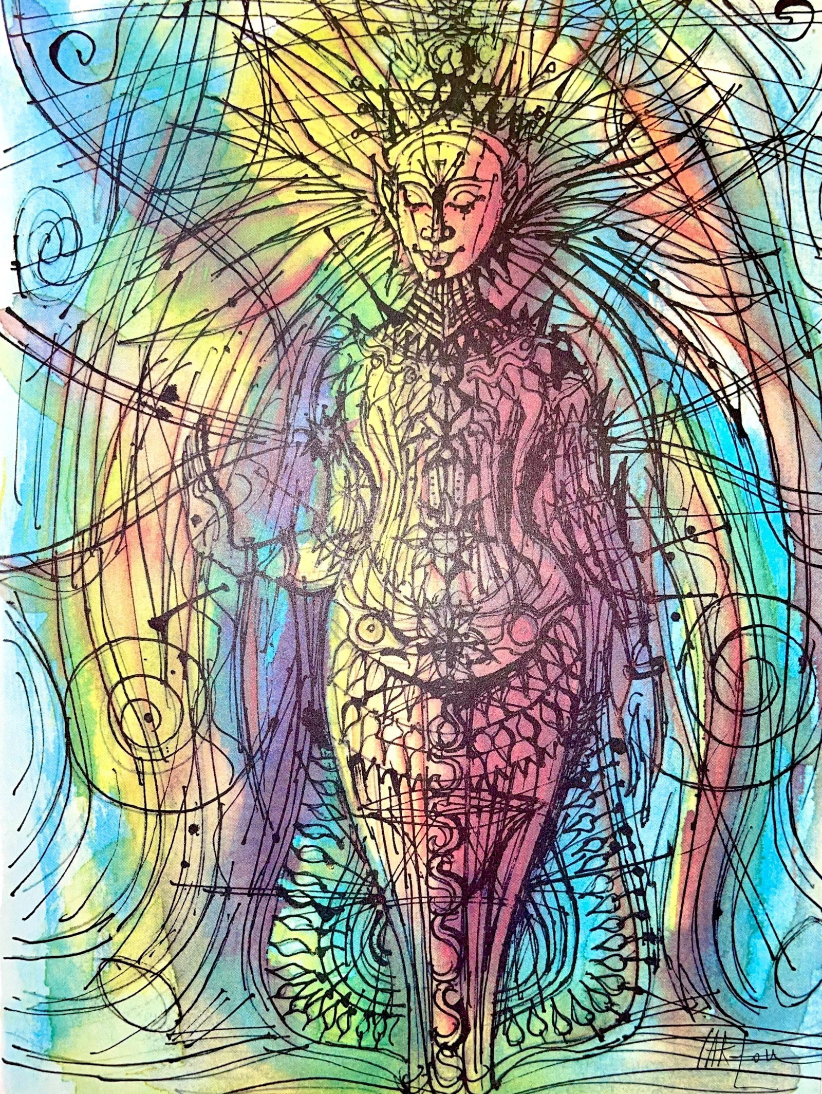 Jean Carzou, Composition, Ce Panorama du Bouddhisme, Limited Edition Lithograph: Lithograph on Grand Bouffant des Papeteries Buhn paper. Paper size: 10.51 x 7.87 inches. Excellent condition. Unsigned and unnumbered, as issued. Notes: From the volume, Ce Panorama du Bouddhisme en A