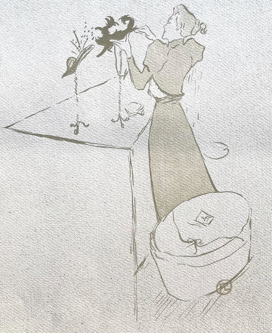 Henri de Toulouse-Lautrec, La Modiste, TLautrec, Philadelphia Museum of Art, Limited Edition: Lithograph and stencil on velin paper. Unsigned and unnumbered. Paper Size: 17 x 13 inches. Excellent condition. Notes: From the folio, TLautrec, A Portfolio Of Twelve Reproductions of Lithographs by