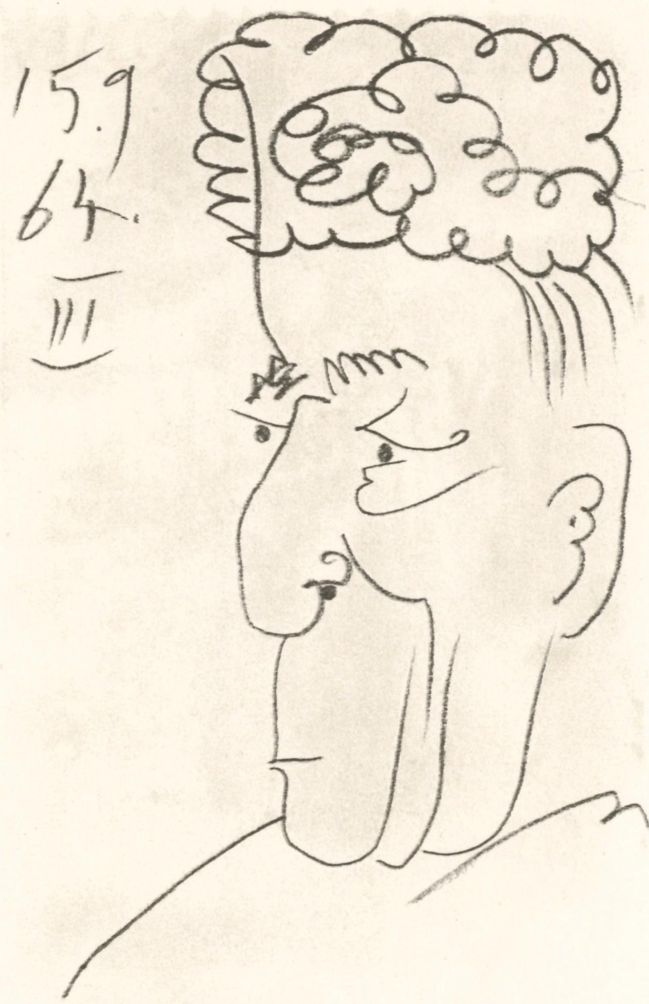 Pablo Picasso, 15.9.64. III (Cramer 148), Le Gout du Bonheur, Limited Edition Mixed Media Lithograph (1 of 4)