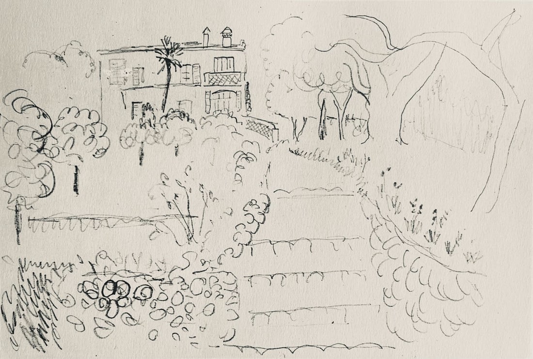 Henri Matisse, Composition (Dutel 3), Dessins de Henri-Matisse, Limited Edition Lithograph: Lithograph on velin Lafuma paper. Unsigned and unnumbered. Paper Size: 10 x 8 inches. Excellent condition. Notes: From the album, Dessins de Henri-Matisse, 1925. Published by Editions des Quatre Chemi