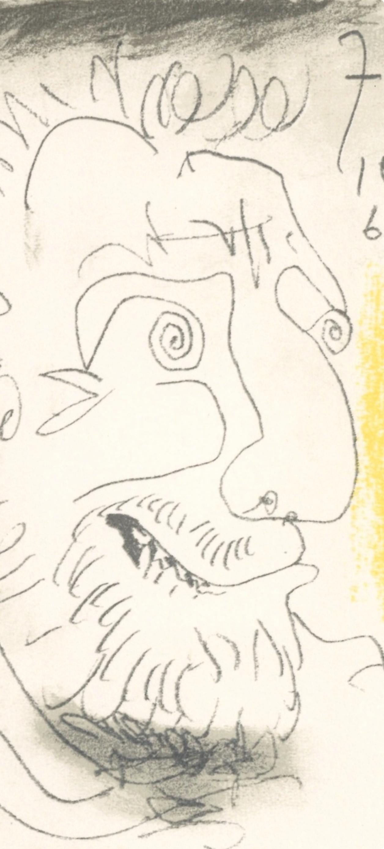 Pablo Picasso, 7.10.64. II (Cramer 148), Le Gout du Bonheur, Limited Edition Mixed Media Lithograph - 3