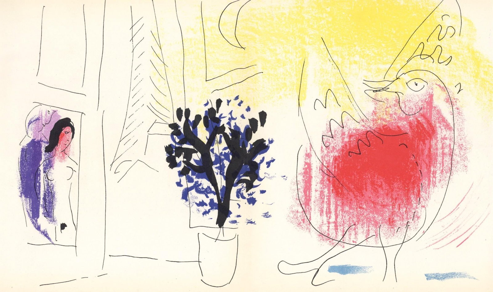 Marc Chagall, Composition (Mourlot 192-207; Cramer 34), Limited Edition Lithograph (1 of 4)