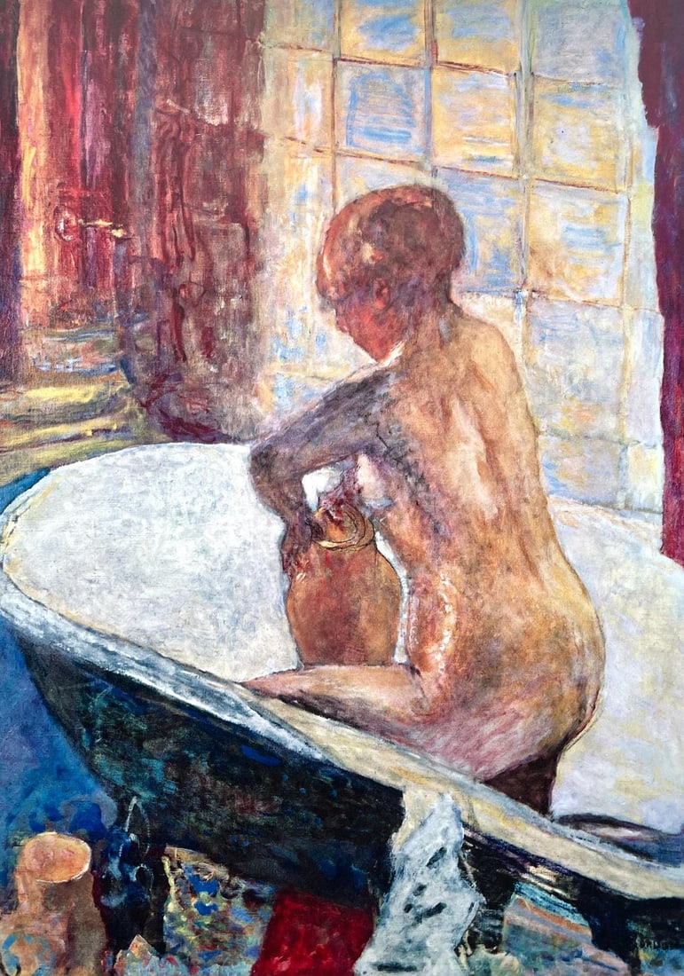 Pierre Bonnard, Composition, Derriere le miroir, Limited Edition Lithograph: Lithograph on velin paper. Paper size: 15 x 11 inches. Excellent condition. Inscription: Unsigned and unnumbered, as issued. Notes: From the volume, Derriere le miroir, N deg 155, 1965. Published by A