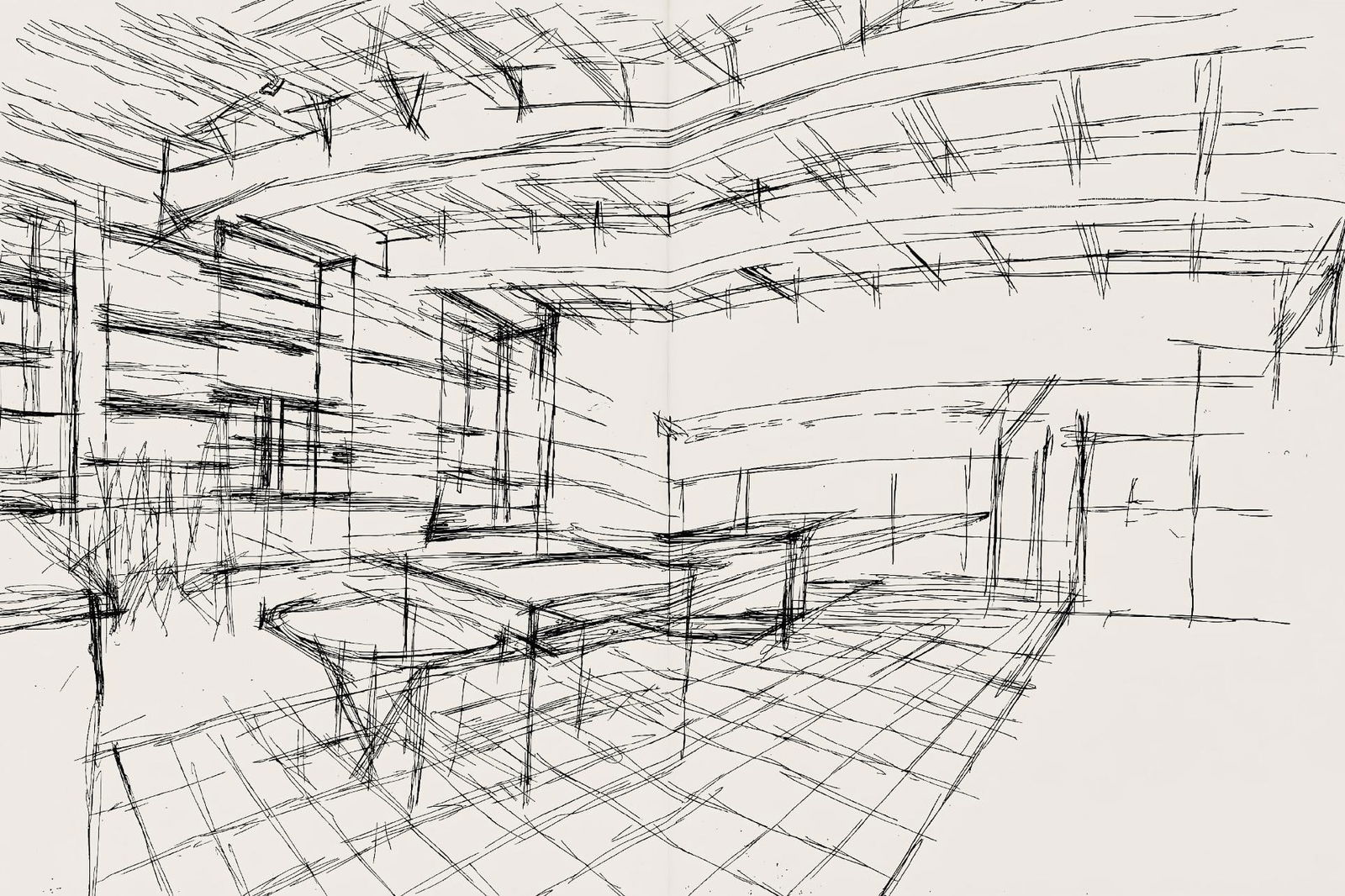 Jacques Villon, Composition (Ginestet/Pouillon 42-64), Hesiode, Les Travaux et les Jours, Limited: Etching on velin de Rives paper. Paper size: 15.75 x 24 inches. Excellent condition, with centerfold, as issued. Unsigned and unnumbered, as issued. Notes: From the folio, Hesiode, Les Travaux et les