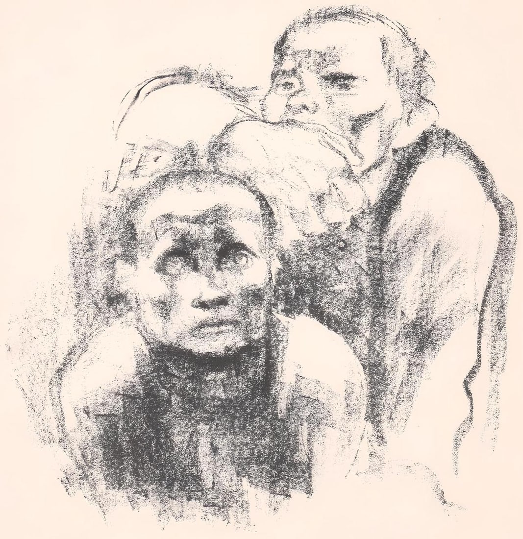 Kathe Kollwitz, Prisoners Listening To Music (Gefangene Musik Horend), Limited Edition Lithograph (1 of 4)