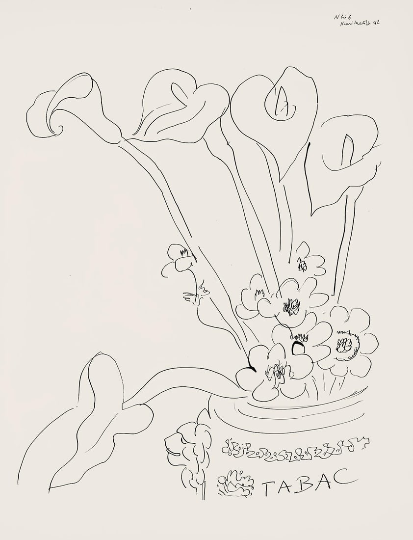 Henri Matisse, Serie N Gc'S, var. 6 (Duthuit 9), Henri Matisse, Dessins, Themes et variations, (1 of 4)