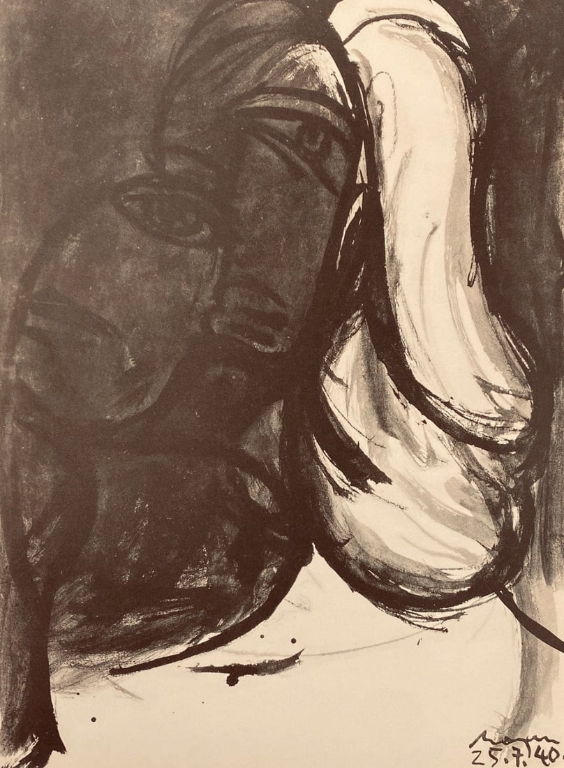 Pablo Picasso, Composition, Carnet de dessins de Picasso, Cahiers d'Art, Limited Edition Lithograph (1 of 4)