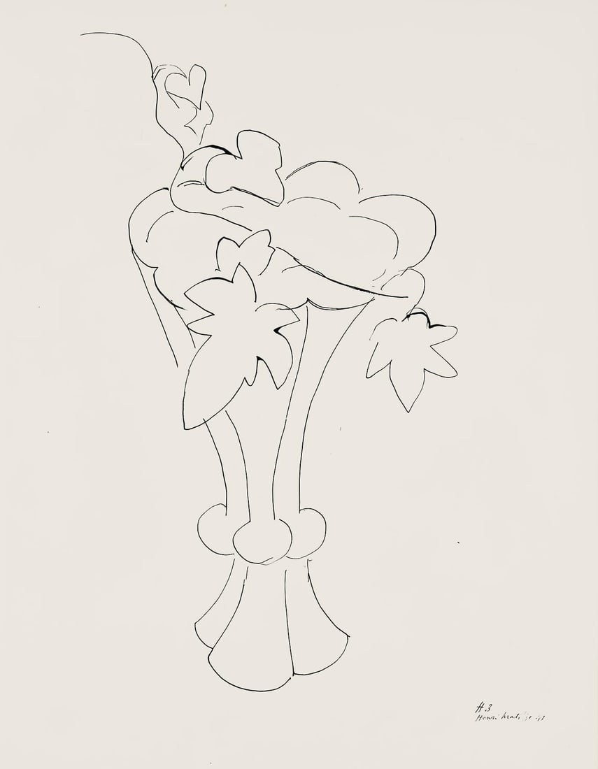 Henri Matisse, Serie H, var. 3 (Duthuit 9), Henri Matisse, Dessins, Themes et variations, Limited: Lithograph on velin pur fil paper. Paper Size: 12.875 x 9.625 inches. Excellent condition. Inscription: Signed in the plate and unnumbered, as issued. Notes: From the folio, Henri Matisse, Dessins, Th