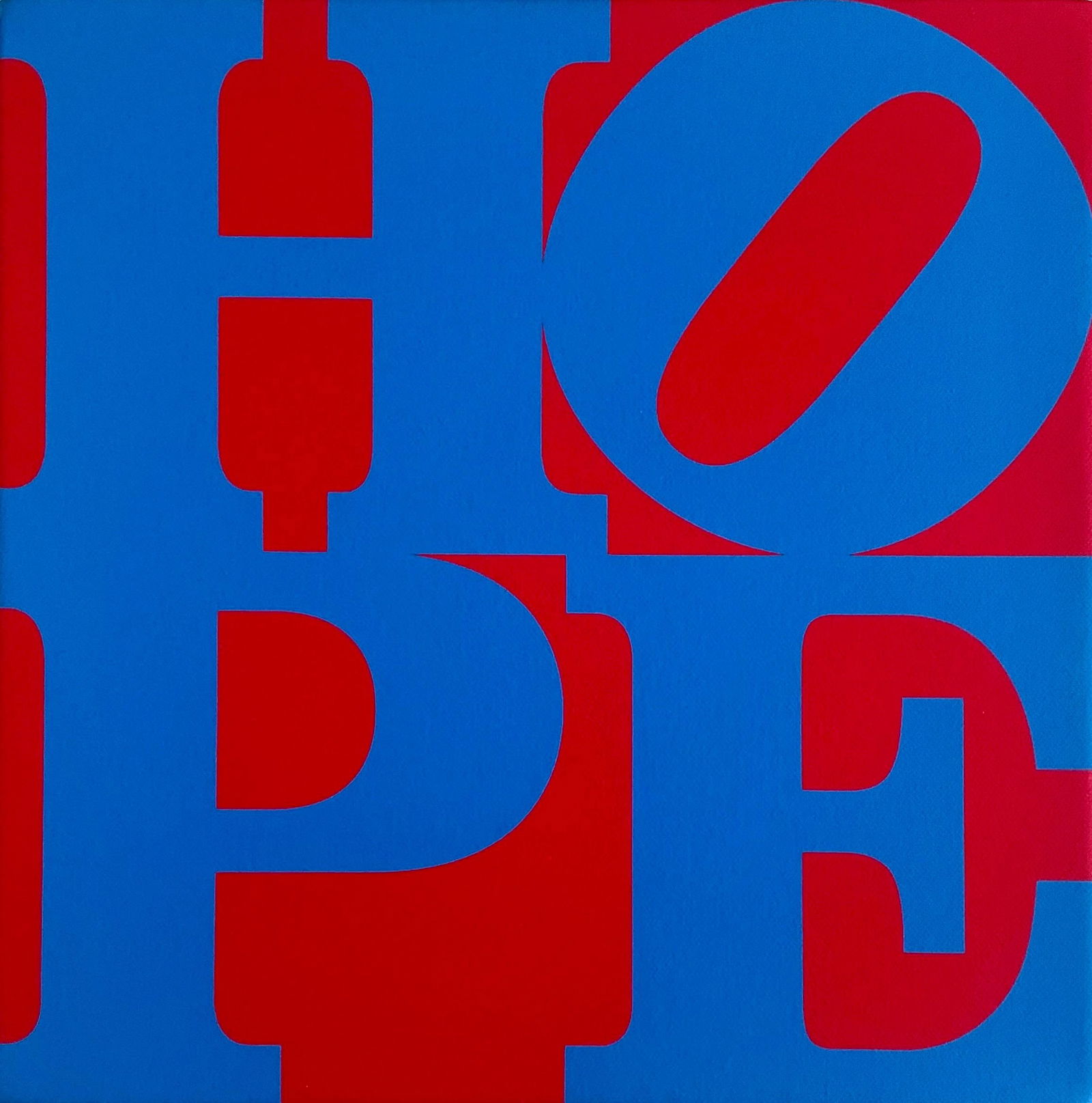 Robert Indiana, HOPE (Red/Blue), Monotype Silkscreen (1 of 4)
