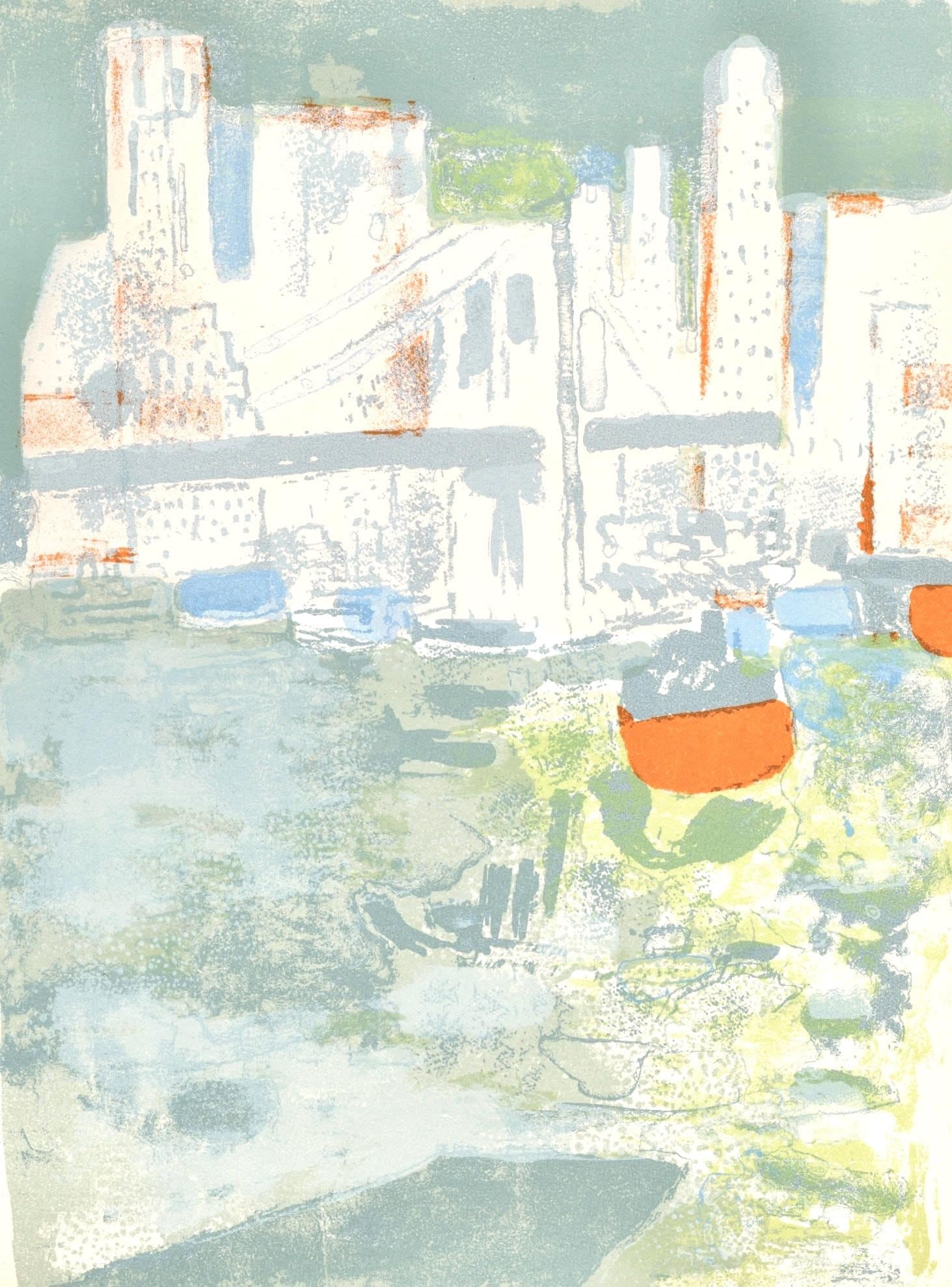 Paul Guiramand, Le port de New York, Prints from the Mourlot Press, Limited Edition Lithograph (1 of 4)