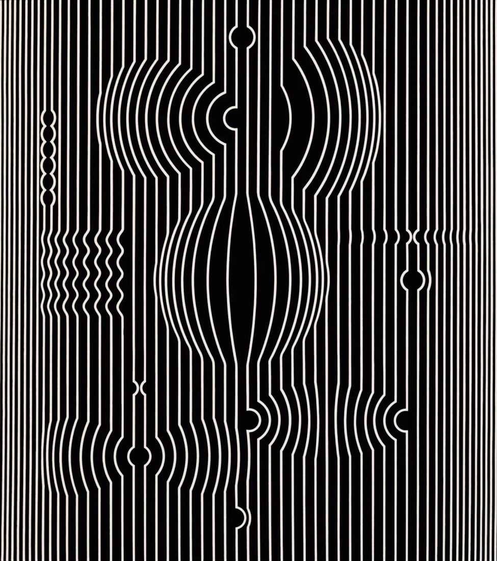 Victor Vasarely, Composition, Ondulatoires, Limited Edition Heliogravure (1 of 4)