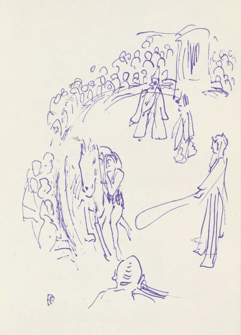 Pierre Bonnard, Composition (Terrasse 54), Pierre Bonnard Correspondences, Limited Edition: Lithograph on velin d'Arches paper, mounted on velin d'Arches supporting sheet, as issued. Inscription: Unsigned and unnumbered. Paper Size: 12 x 8.5 inches. Excellent condition. Notes: From the album