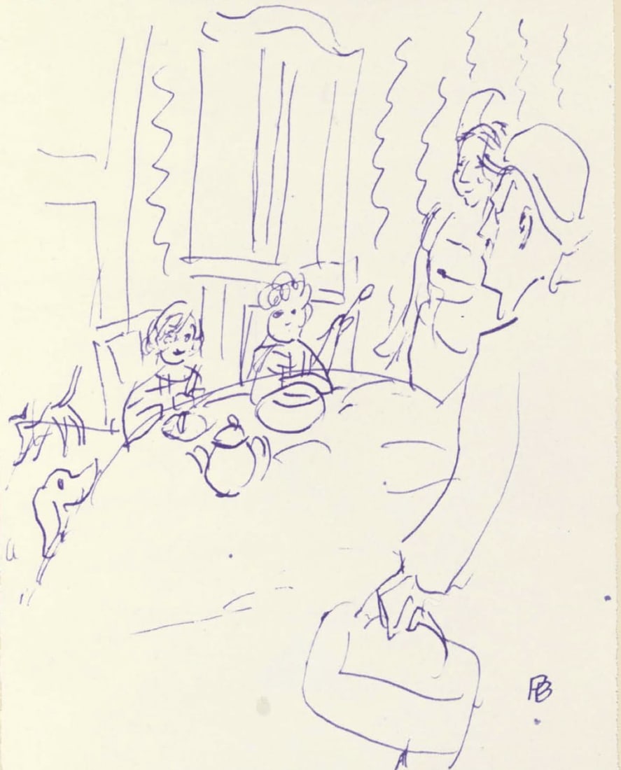 Pierre Bonnard, Composition (Terrasse 54), Pierre Bonnard Correspondences, Limited Edition: Lithograph on velin d'Arches paper, mounted on velin d'Arches supporting sheet, as issued. Inscription: Unsigned and unnumbered. Paper Size: 12 x 8.5 inches. Excellent condition. Notes: From the album