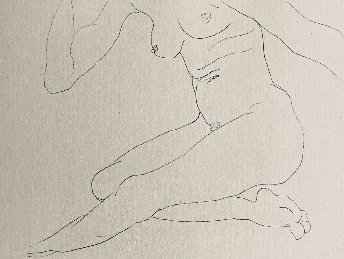 Henri Matisse, Composition (Dutel 3), Dessins de Henri-Matisse, Limited Edition Lithograph: Lithograph on velin Lafuma paper. Unsigned and unnumbered. Paper Size: 10 x 8 inches. Excellent condition. Notes: From the album, Dessins de Henri-Matisse, 1925. Published by Editions des Quatre