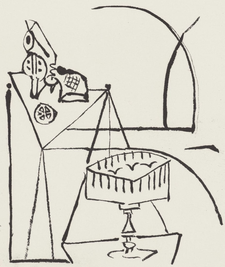 Oscar Dominguez, Composition, Feuilles eparses, Limited Edition Etching (1 of 4)