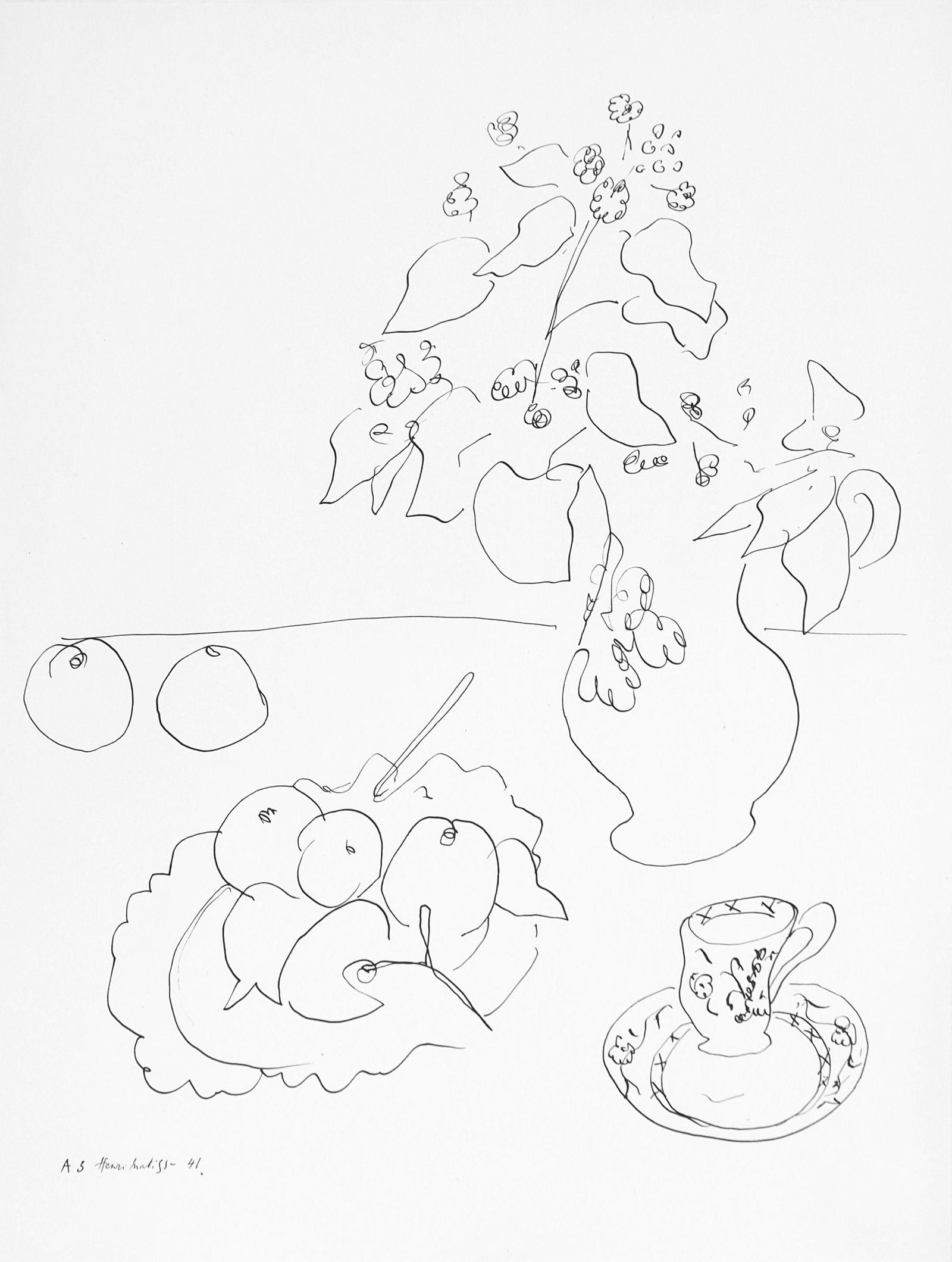 Henri Matisse, Serie A, var. 3 (Duthuit 9), Henri Matisse, Dessins, Themes et variations, Limited (1 of 4)