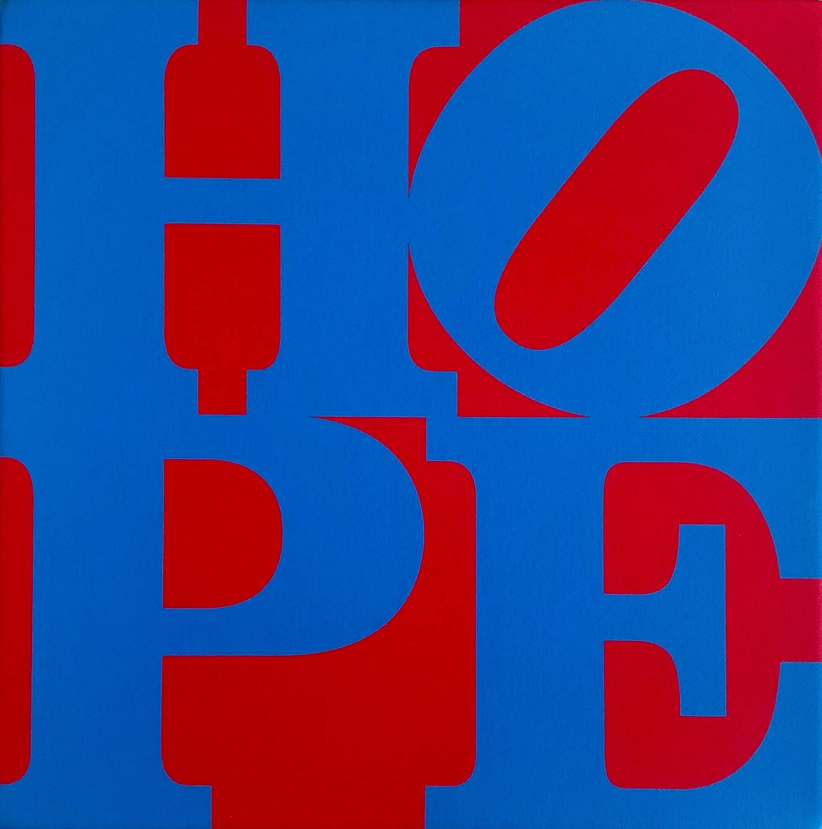 Robert Indiana, HOPE (Red/Blue), Monotype Silkscreen (1 of 4)