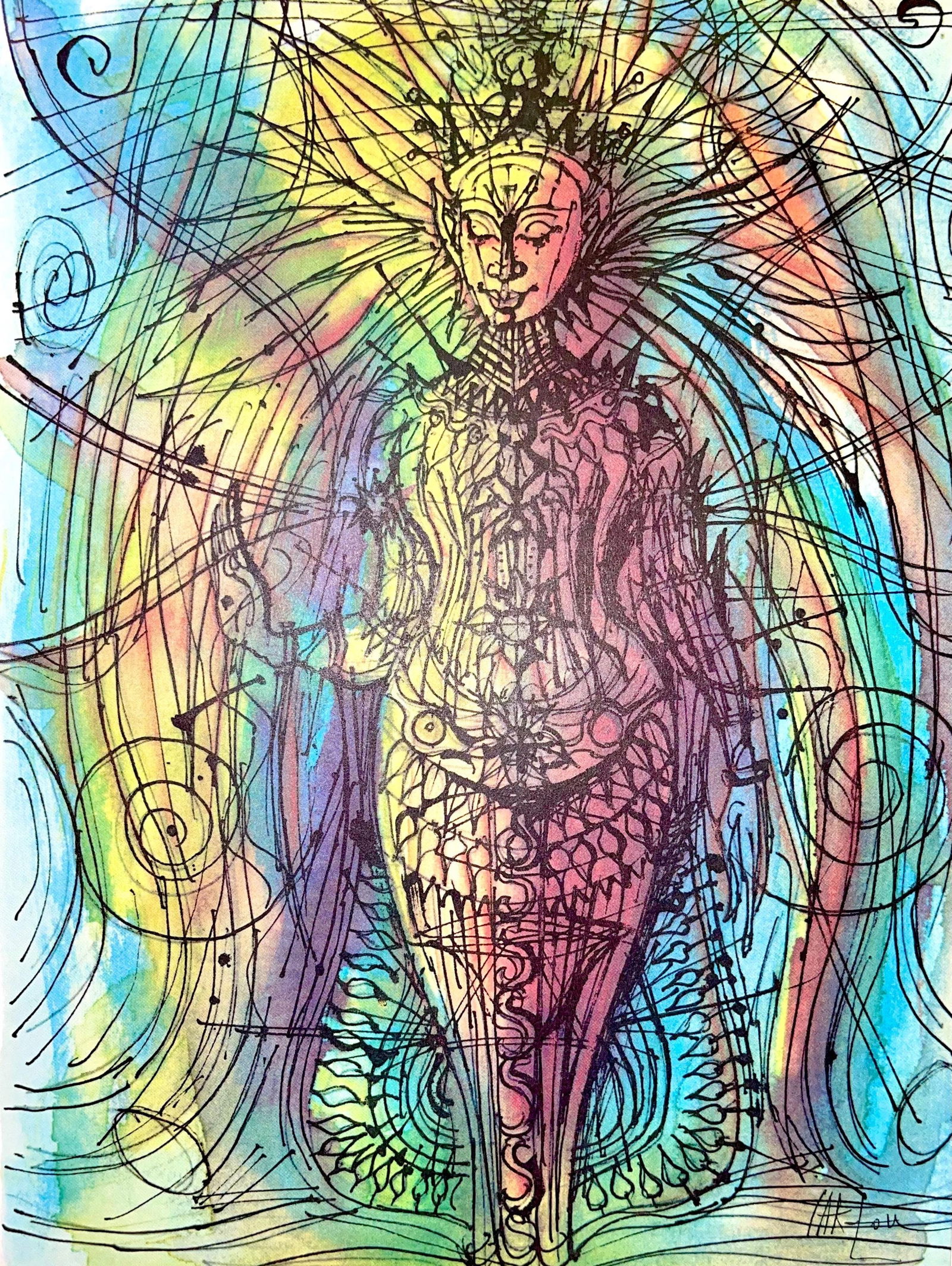 Jean Carzou, Composition, Ce Panorama du Bouddhisme, Limited Edition Lithograph: Lithograph on Grand Bouffant des Papeteries Buhn paper. Paper size: 10.51 x 7.87 inches. Excellent condition. Unsigned and unnumbered, as issued. Notes: From the volume, Ce Panorama du Bouddhisme en A