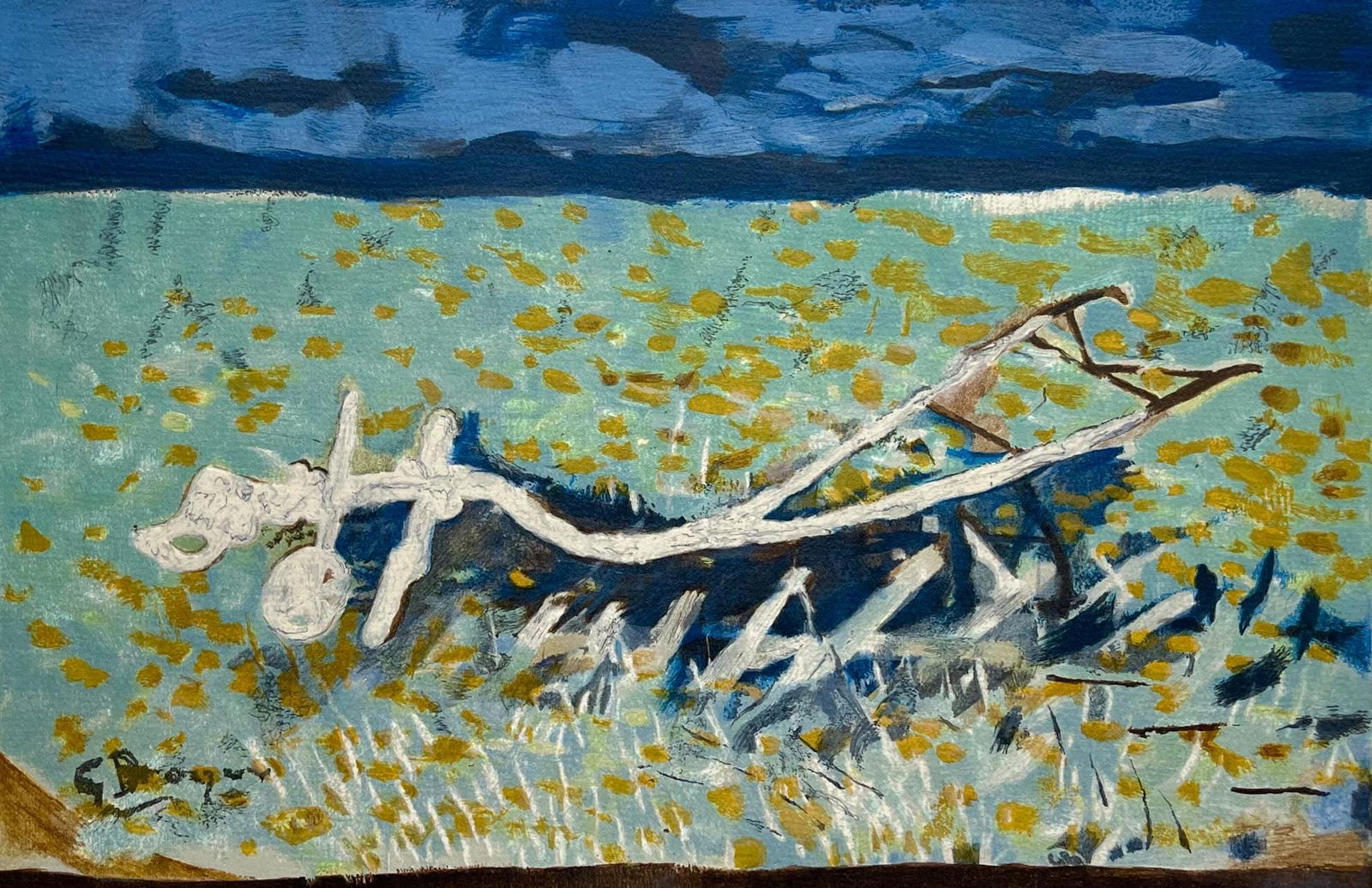 Georges Braque, La charrue, Varengeville, Limited Edition Lithograph: Lithograph on velin paper hinged on support sheet, as issued. Image Size: 9.375 x 13.75 inches. Excellent condition. Inscription: Unsigned and unnumbered. Notes: From the folio, Varengeville, 1968. Pu