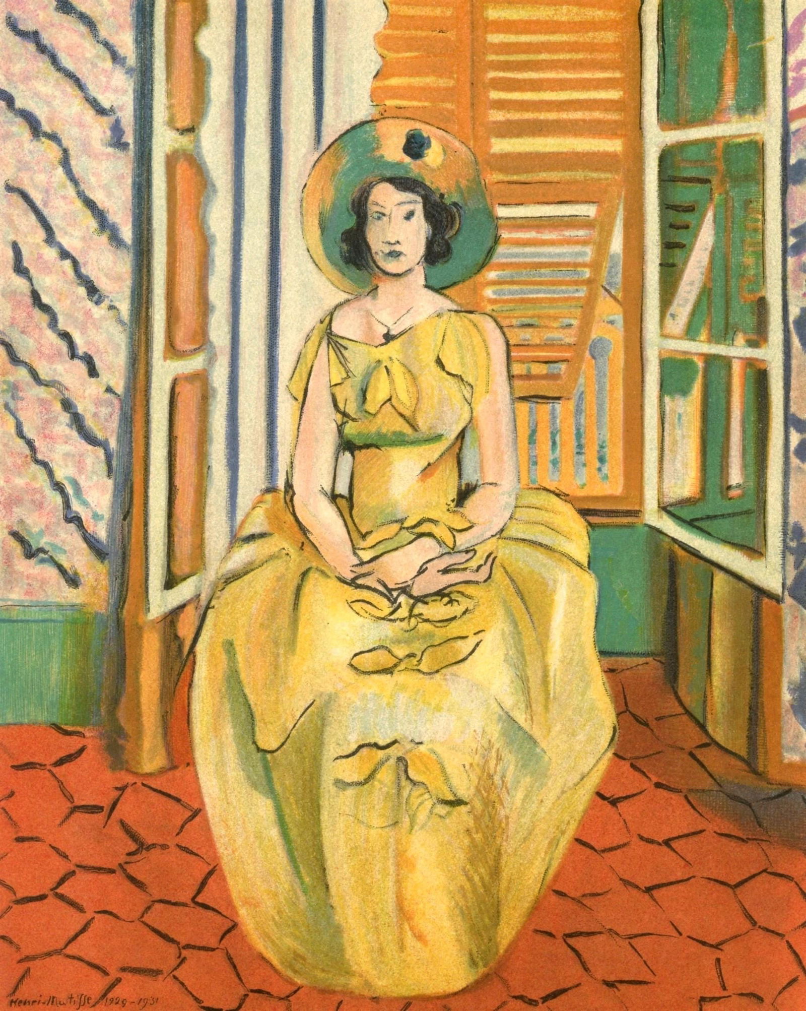 Henri Matisse, Mademoiselle L.L., Portraits par Henri Matisse, Limited Edition Lithograph: Lithograph on velin paper, mounted on velin paper backing sheet, as issued. Paper Size: 12 x 9.25 inches; image size: 9.84 x 7.87 inches. Inscription: Signed in the plate and unnumbered, as issued. Co