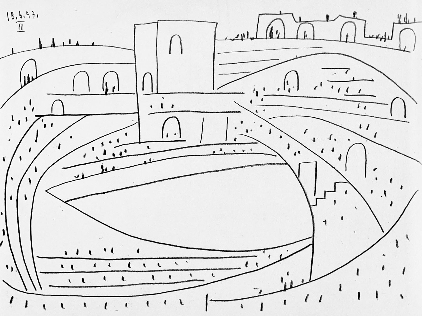 Pablo Picasso, Composition (Bloch 1276; Czwiklitzer 23), Toros y Toreros, Limited Edition Lithograph (1 of 4)