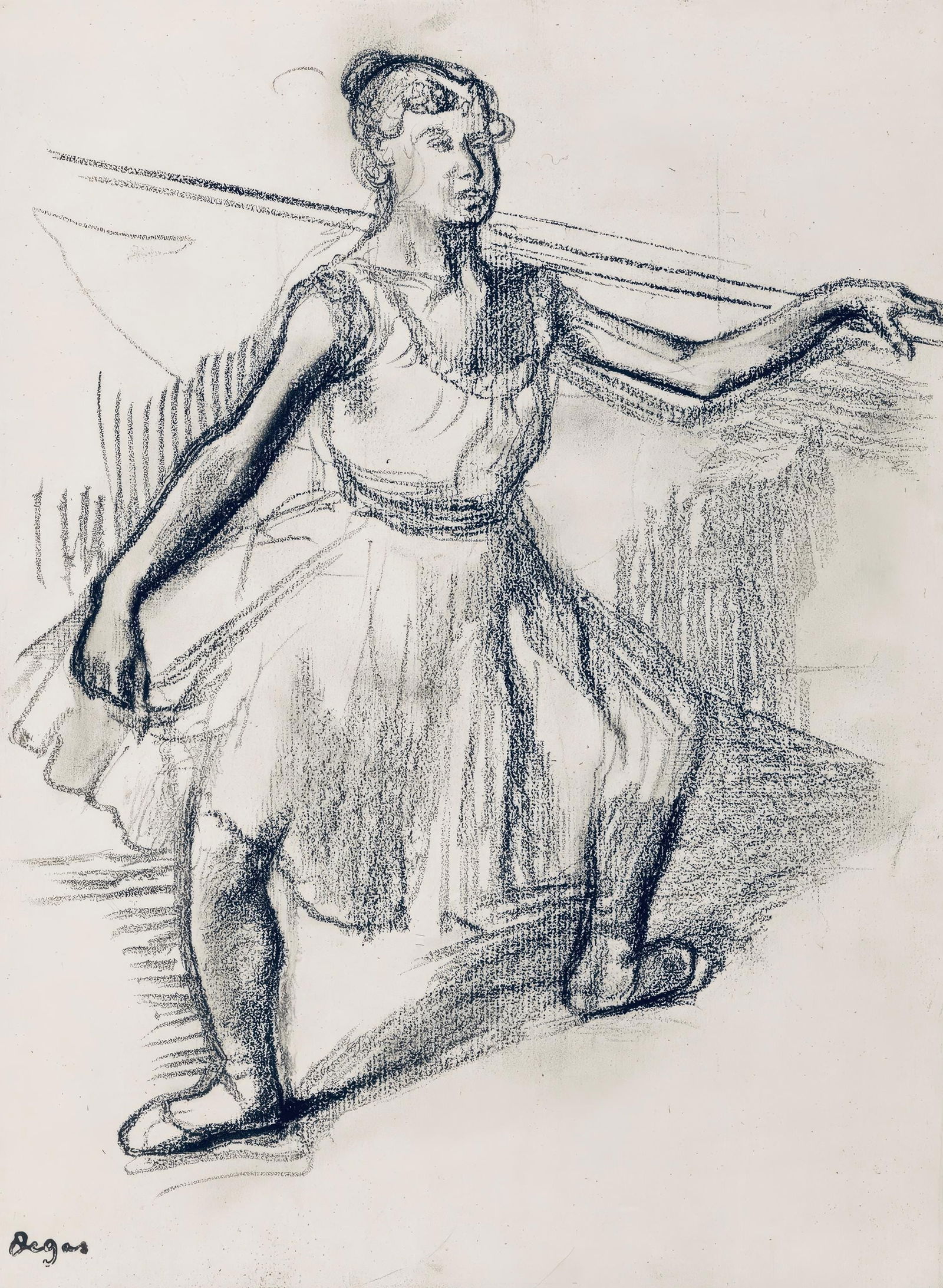 Edgar Degas, Dancer, from Dance Drawings, Limited Edition Engraving, 1936: This exquisite engraving by Edgar Degas (1834-1917), titled Danseuse (Dancer), originates from the celebrated album Degas Danse dessin (Degas Dance Drawings), published by Ambroise Vollard, Paris,