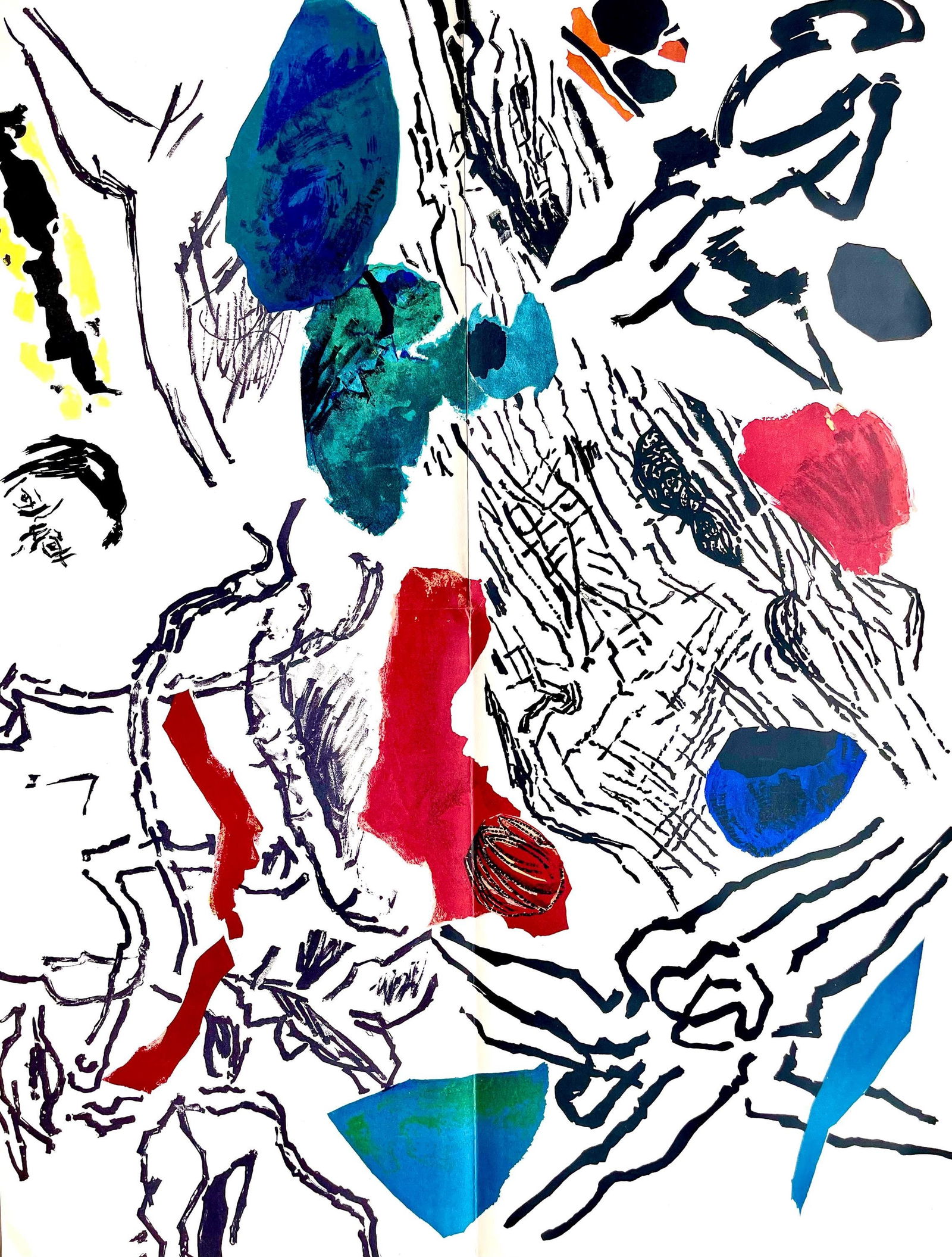 Jean Bazaine, Composition, Derriere le miroir, Limited Edition Lithograph (1 of 4)