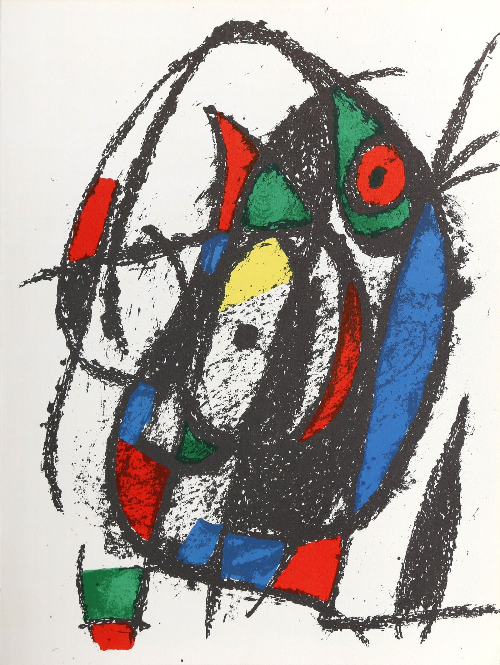 Joan Miro, Composition, (Cramer 198; Mourlot 1040), Joan Miro Lithographs, Limited Edition: Lithograph on velin paper. Inscription: Unsigned and unnumbered. Paper Size: 12.5 x 9.25 inches. Excellent condition. Notes: From the volume, Joan Miro Lithographs, Volume II, 1975. Published by Leon